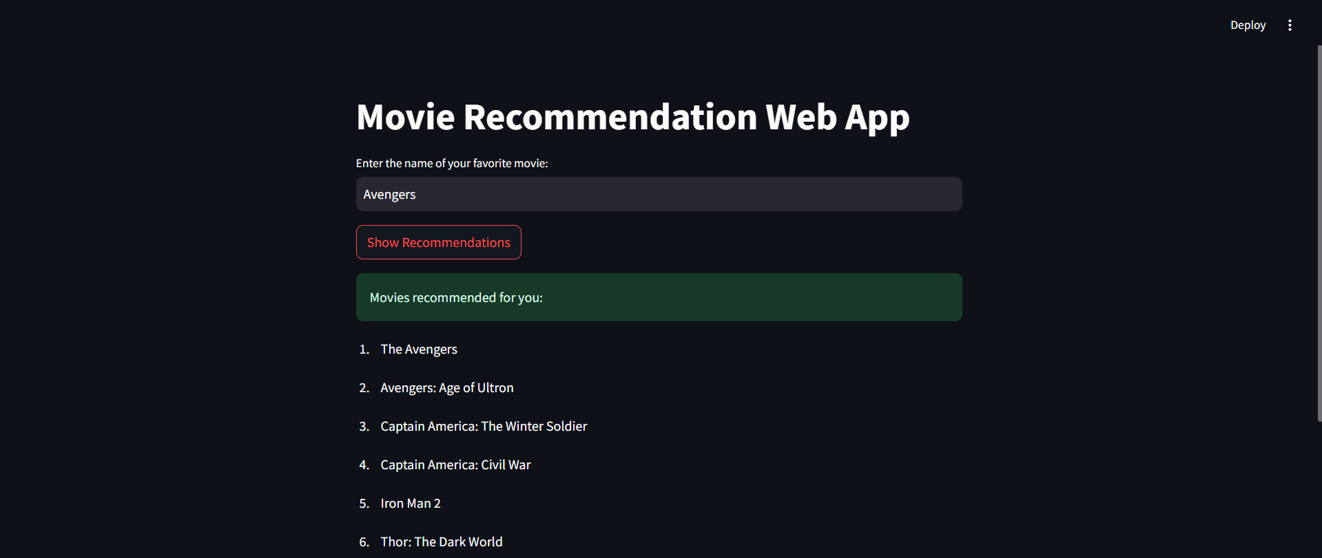Movie Recommendation System